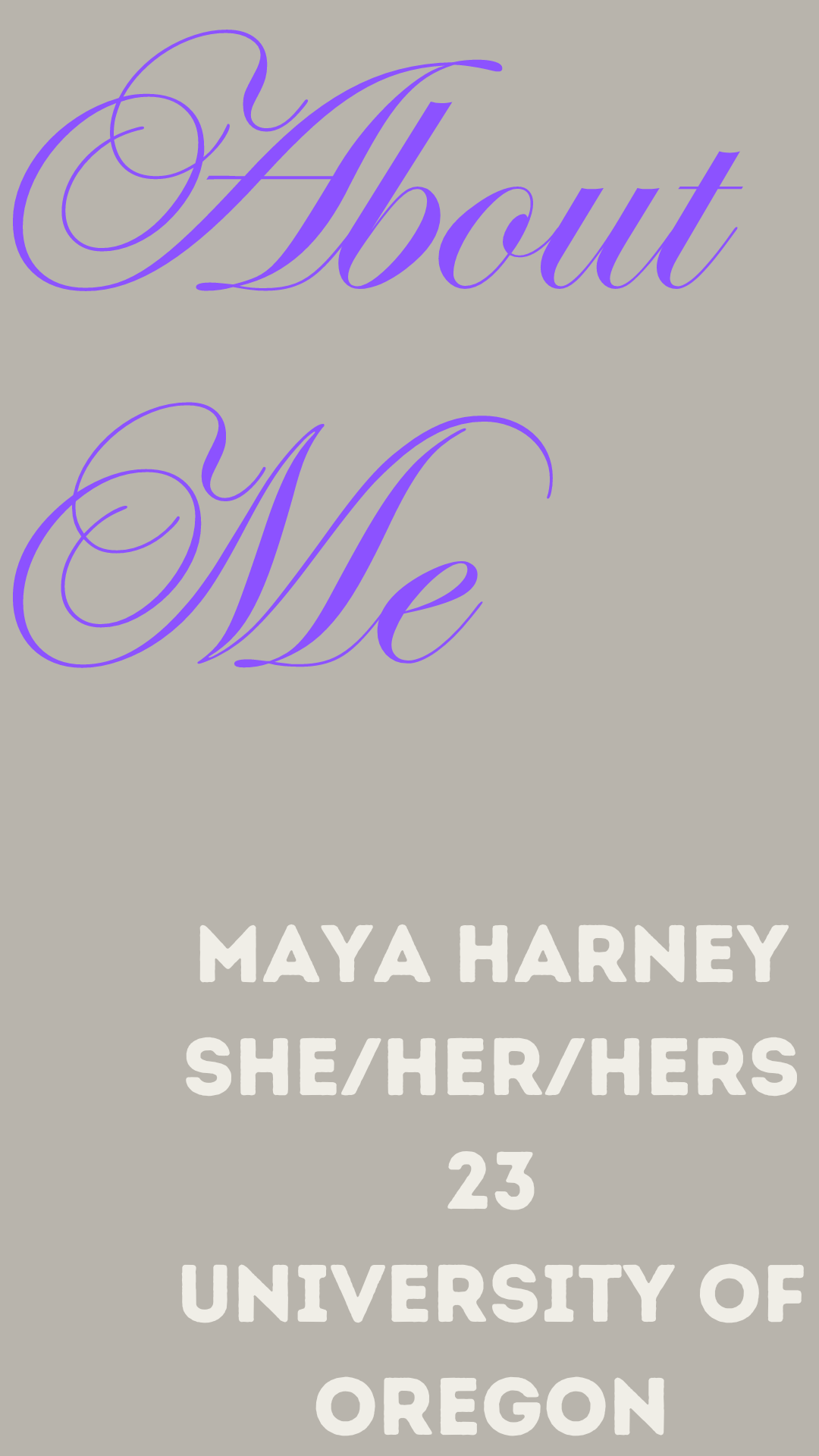 About me – Maya Harney